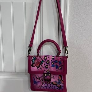 Anna by Anuschka Pink Multicolored Hand-Painted Bag, Like New. Carried once.